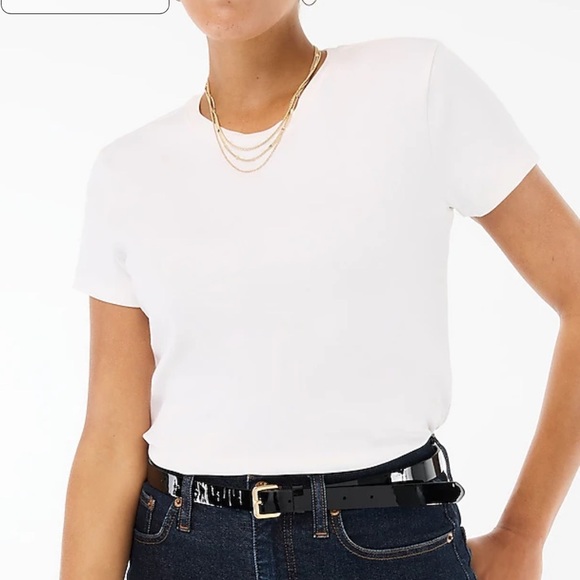 J crew white Essential short-sleeve crewneck tee - Picture 1 of 4